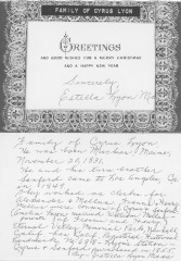 Christmas greeting card showing all of their children born in Los Angeles