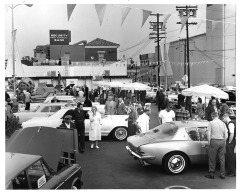 Dodge car display, Lankershim and Weddington, North Hollywood