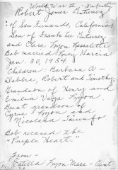Robert James Gutierrez, World War II (Nephew of Estella Maas)