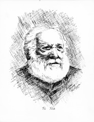 Pio Pico pen and ink drawing, 1964, Vivian Thompson
