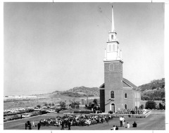 Burbank, CA - Forest Lawn Cemetery - Replica of church in New England