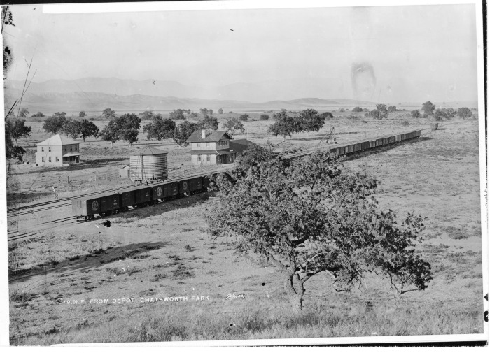 Chatsworth, CA - Chatsworth Park Railroad Station - Chatsworth Inn - Railroad train at Chatsworth Park Station