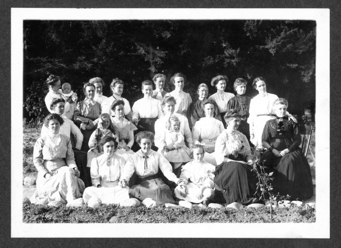 North Hollywood, CA - Ladies Aid Society - Group photo of church organization - Has existed for 25 years - People not identified