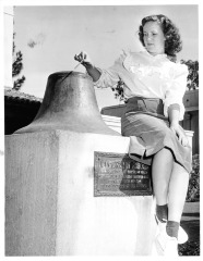 North Hollywood, CA - Lankershim School bell - Charlene Moir rings bell