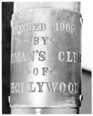 North Hollywood, CA - Campo de Cahuenga - Plaque on guide post of the mission bell sets - Women's' Club of Hollywood