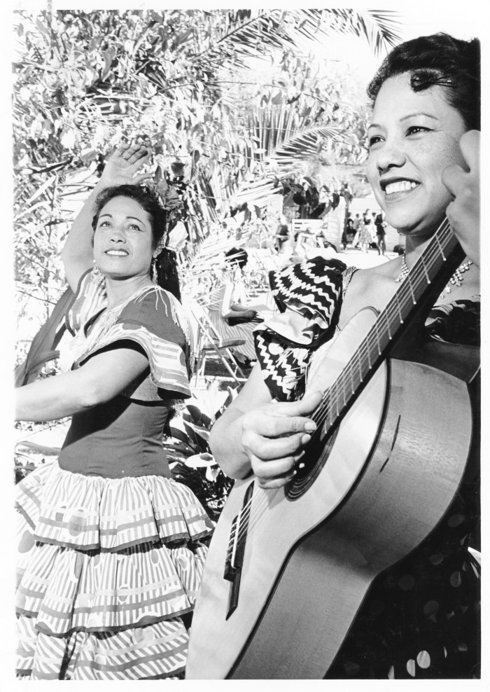 North Hollywood, CA - Campo de Cahuenga - Celebration of Treaty of Cahuenga signing January 13, 1842 - Enriqueta Vacio (left) and Chelo Ramirez (right)
