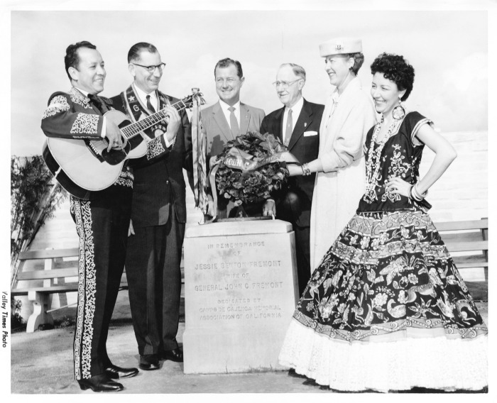 North Hollywood, CA - Campo de Cahuenga - Articles of Capitulation commemorative ceremonies - Native Sons of the Golden West and California Garden Club - From the left: Arturo Ruiz, Alfred Peracca (NSGW), William McCann, Earl Baker, Mrs. Wayne Wooley (California Garden Club member), and Elena Ruiz