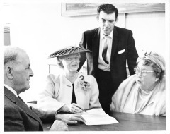 North Hollywood, CA - Campo de Cahuenga commemorative ceremonies - George Hjelte (left)