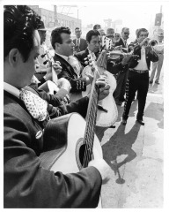 San Fernando, CA - San Fernando Fiesta - Small group of entertainers play music on the mall