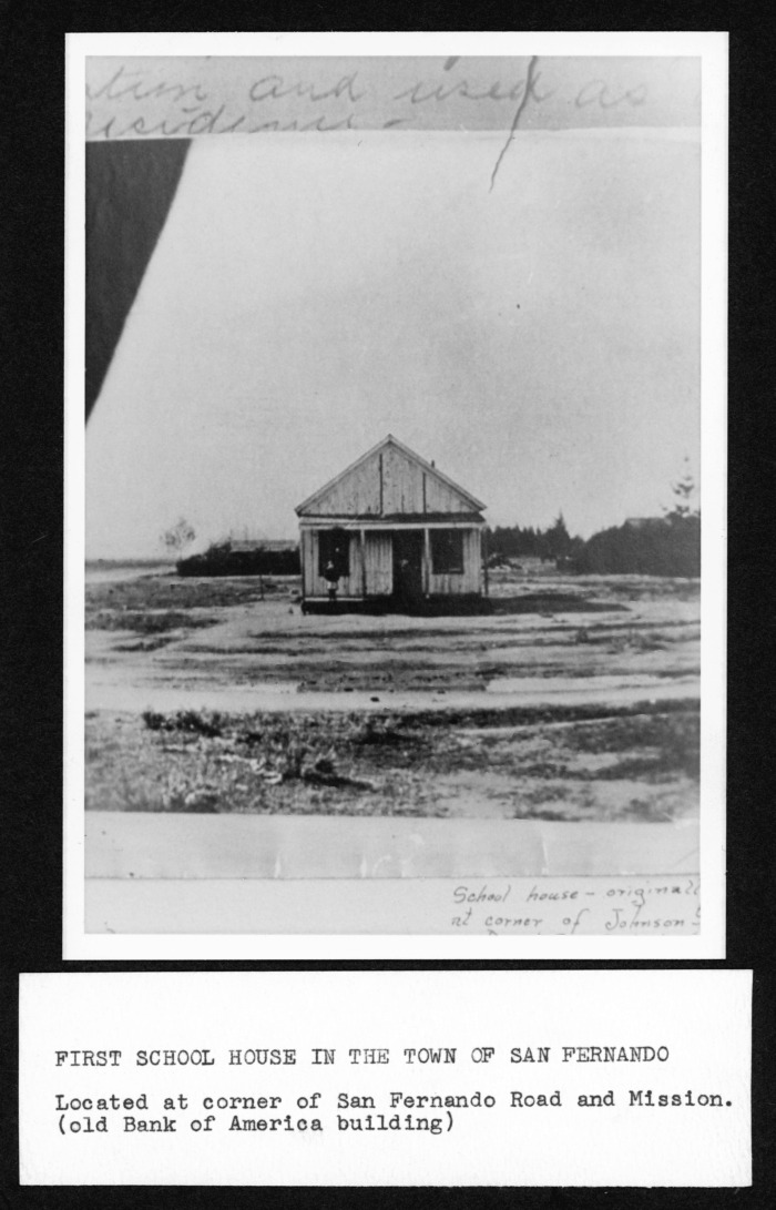 San Fernando, CA - First school in City of San Fernando - Located at corner of Mission and San Fernando Roads - Old Bank of America Building