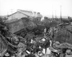 San Fernando, CA - Railroad train wreck