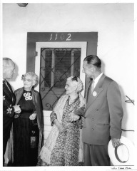 San Fernando, CA - Left to right are Arthur Folz, Mrs. Ramona Shang, Mrs. Kate Lopes Millen, and Harold Allen