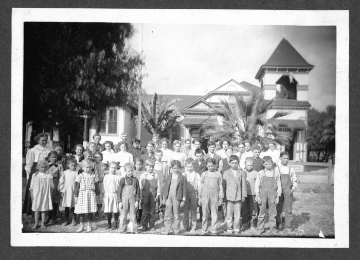 Chatsworth, CA - Chatsworth School - Short biography on William H. Miranda on back of photo - Names are identified on the back of the photo