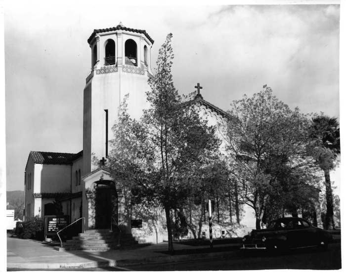 Burbank, CA - Magnolia Park Community Church - The church is characteristic of Spanish style architecture widely employed in the San Fernando Valley