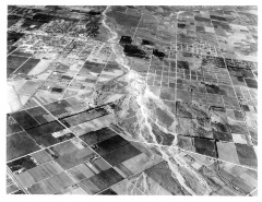 San Fernando and Pacoima, CA - Aerial view of San Fernando and Pacoima, California and the Pacoima Wash