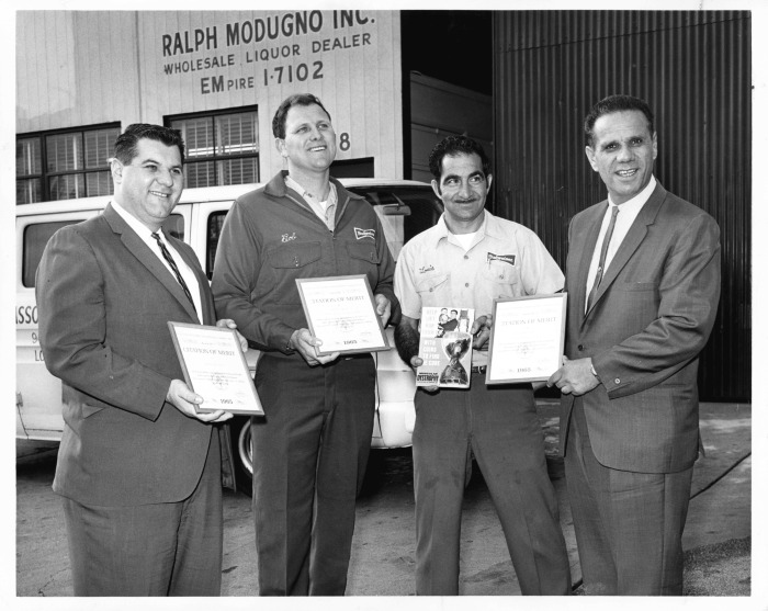 San Fernando, CA - Ralph Modugno, Inc. - Modugno and employees receive award for muscular dystrophy contributions - Man on the left is identified as Louie Modugno and man on right is identified as Frank Modugno