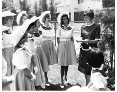 Goldwater Campaign - Mrs. Lionel H. Uhlmann, Jr. instructs group of "Goldwater Girls" who will be participating in the Republican National Convention in San Francisco