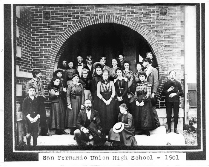 San Fernando, CA - San Fernando Union High School - Group of unidentified students of San Fernando Union High