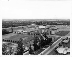 Northridge, CA - Valley State College (CSUN) - Sprawling facility is expected to play vital role in developing scientists for industry. Aerial view looking west