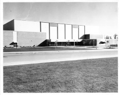 Northridge, CA - (CSUN) - Spacious new $3 million gymnasium facility as seen from Lindley Ave.