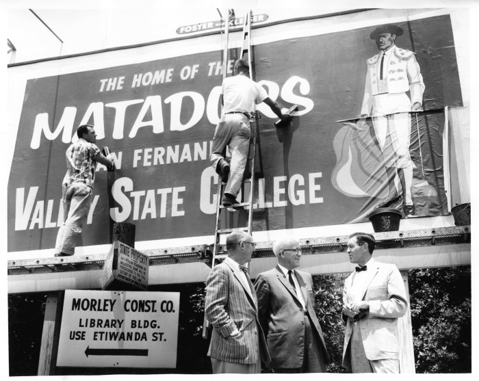 Northridge, CA - San Fernando Valley State College (CSUN) - From left are Allen Miller, Assemblyman