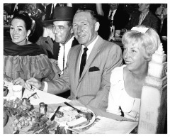 Los Angeles birthday - Lita Baron Calhoun, Rory Calhoun, and Mayor and Mrs. Sam Yorty