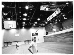 Northridge, CA - Valley State College (CSUN) - Students inspect new facility that has a seating capacity for over 5,000 students