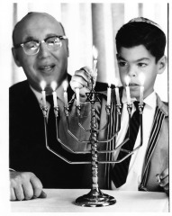 Hanukkah - Rabbi Margolis instructs Mark Luvin in rites of observance