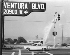 Ventura Boulevard, Woodland Hills - Broken fire hydrant