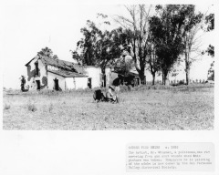 Andres Pico Adobe, Mission Hills, CA, "Mr. Wiseman, policeman, doing a painting of the adobe"